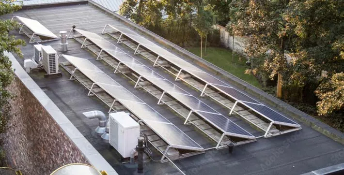 Solar panels on the roof
