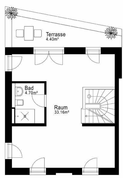 Floor plan, house 1