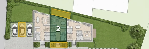 Position of house 2 in the terrace