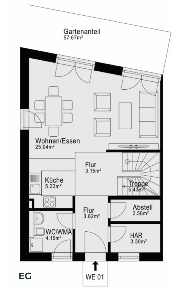 Grundriss Wohnung 1