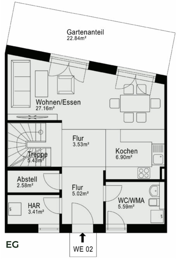 Grundriss Wohnung 1